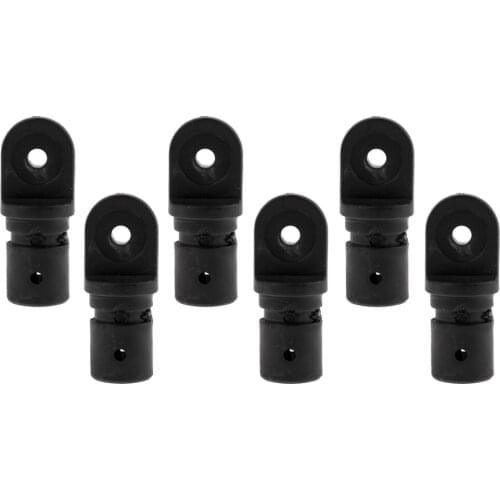 6 x Bimini Top Cap Internal Eye End Boat Fittings Nylon Marine Hardware, Fits 7/8 inch OD Round Tube, Black