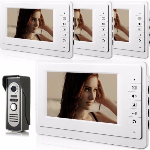 7 Inch TFT LCD Monitor Zinc Alloy Camera Wired Intercom Video Door Phone XSL-70F-M 1V4