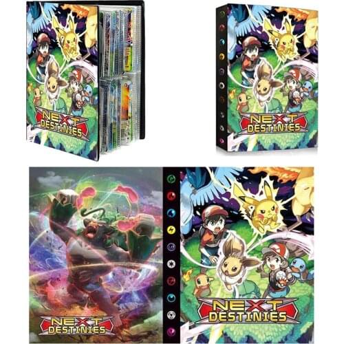 240PCS Pokemon Trainer Eevee Cards Album Book Card DIY Collectors Loaded List Holder Capacity Binder Folder Toys Next Destinies