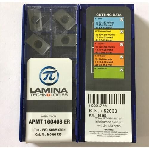 APMT160408ER LT30 100% Original LAMINA carbide insert with the best quality 10pcs/lot free shipping