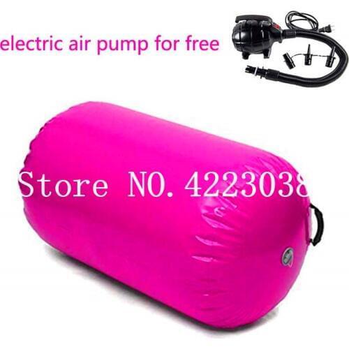 Free Shipping 60cm Dia long105cm Inflatable Air Roller Gymnastic Air Barrel for Exercise Training with Electric Pump