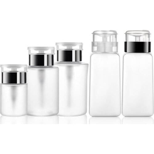 Manicure Large Capacity Press Bottle Spiral Empty Bottle Nail Remover Water Makeup Remover Disinfectant Press Sub-packing Bottle