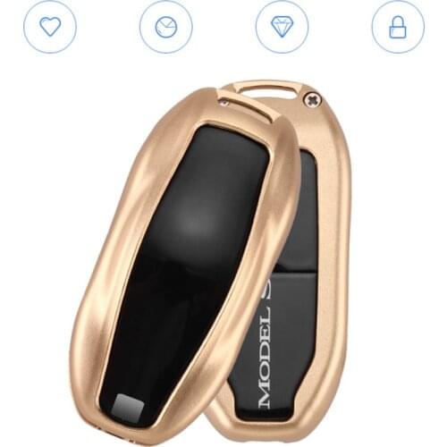 Key Case For Tesla Model 3 S X Y Car Keychain Metal Protector Cover Bag Keychains Key Fob Special Accessories Alloy Shell