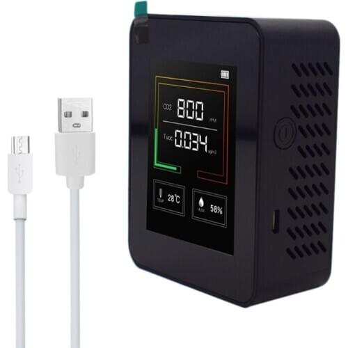 Carbon Dioxide CO2 Monitor TVOC Temperature Humidity CO2 Concentration Meter 448A