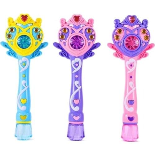Kids Electric Magic Automatic Soap Bubble Machine Magic Wand Bubble Gun Blower Toy Light Music Outdoor Toy for Girl Kid