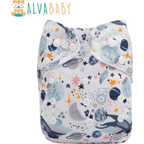 ALVABABY Cloth Nappy Baby Reusable Modern Popular Cloth Diaper with 1pc Microfiber Insert