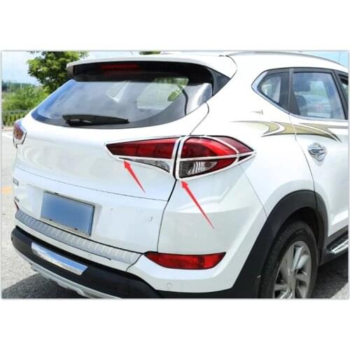For Hyundai Tucson 2016 2017 2018 High Quality ABS Chrome Rear Tail Lamp Light Frame Cover Trim Bright style
