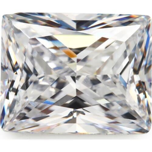 50PCS 1.5x2~13x18mm Rectangle Shape Princess Cut AAAAA White Color Loose Cubic Zirconia Gems CZ Stone For Jewelry Diy Stone
