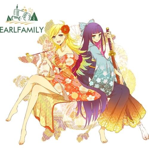 EARLFAMILY 13cm x 11.4cm For Panty Anarchy Girl Anime Decal Surfboard Vinyl Car Stickers Air Conditioner Waterproof Decoration