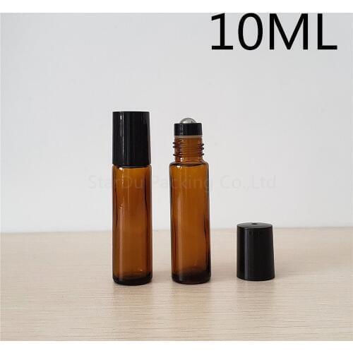 10ml amber roll on bottle, 10cc amber essential oil rollon bottle, small glass roller container