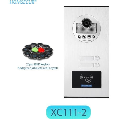 HOMSECUR 530C/XC111-2/3/4/6/8/10/12 Outdoor Cameras IR Night Vision RFID Unlock for Multi-apartments Video Door Intercom System