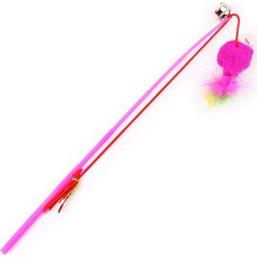 Interactive Cute Kitten Mouse Cat Bell Toys Teaser Wand Plastic Pet Toys For Cats Fishing Rod Feather Funny Stick Cat Supplies