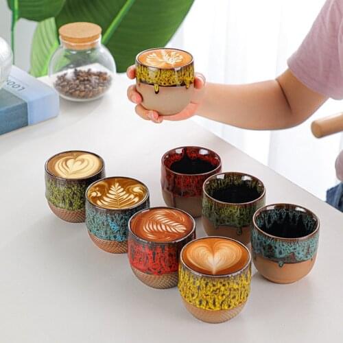 Creative Espresso Coffee Travel Mug Tea Cup Colorful Porcelain Teacups Chinese Kung Fu Cup Drinkware Big Capacity Japanese Style