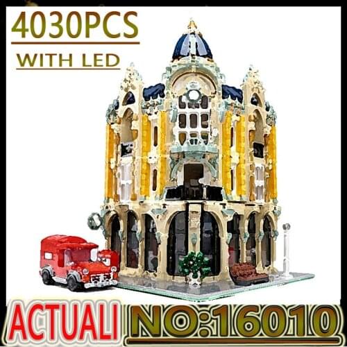Hot MK16010 Post Office Lighting Edition Creative Street View Series Building Blocks Kids Toys Birthday Christmas Gifts
