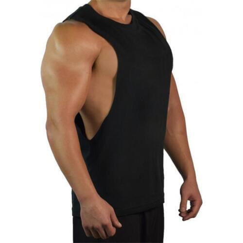 New Blank Sleeveless shirt Muscle Cut Workout Shirt Bodybuilding Tank Top Man Fitness Clothing cotton open sides vest