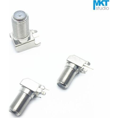 10Pcs Sample Metal Female Right Angle CATV Cable TV Socket Connector On PCB, F Connector