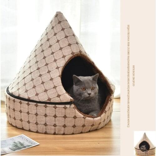 Fashionable Pet Litter Dog Cat Tent Cat Litter Winter Warm Closed Closed Pet Litter Removable and Washable Cat Bed Small Kennel