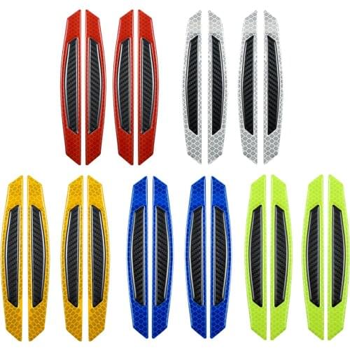 4x Auto Car Door Reflective Strip Anti-Collision Self-adhesive Safety Luminous Tape Reflector Sticker Decal for Car