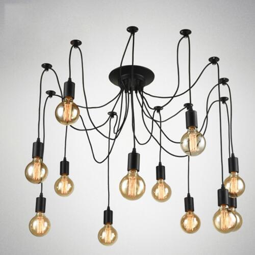 OYGROUP Vintage Loft Spider Chandeliers Nordic Ceiling Lamps 6/8/10/12/14 Heads DIY Home Decoration Lighting Adjustable Lights
