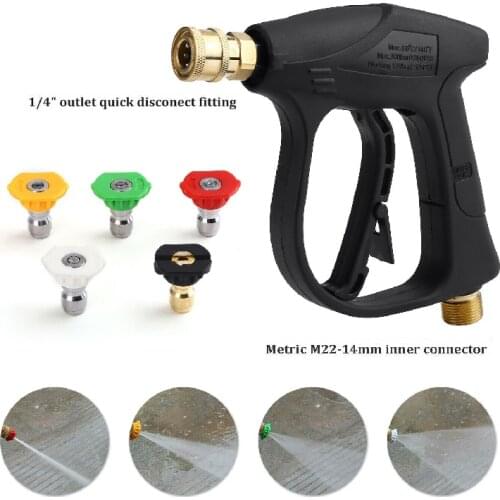 High Pressure Cleaning Gun M22 14MM 4000PSI Connect Nozzle Kit Soap Foam Sprayer Car Cleaning Water Gun Automotive Accessories