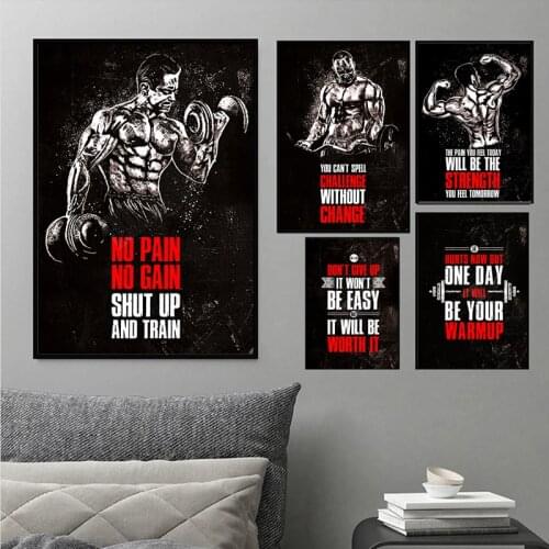 Posters Fitness Don't Give Up Inspirational Quotations Canvas Coach Canvas Paintings Wall Art Picture for Gym Office Wall Decor