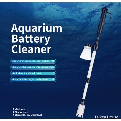 Plastic Electric Fish Tank Sand Washer Suction Aquarium Electric Syphon Operated Household Water Changer Siphon Filter Cleaner