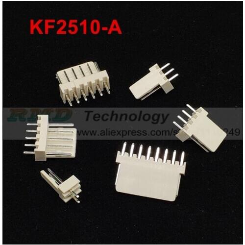 50pcs/lot KF2510 KF2510-2-12A 2.54 mm male connector Pin header 2.54mm 2,3,4,5,6,8-12pin free shipping