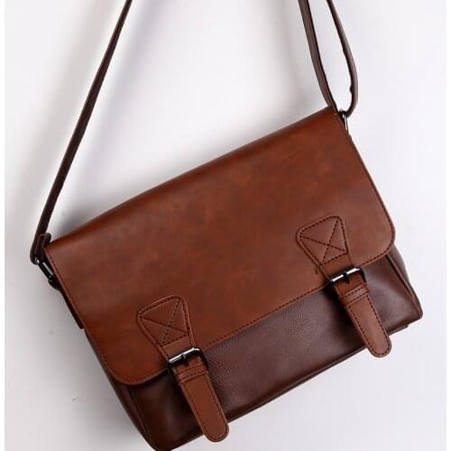 GUMST Leather men messenger bags vintage black business men shoulder crossbody Laptop bag casual high quality briefcase