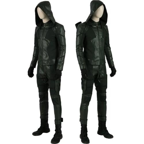 Adult Men Superheroes Arrow Season 8 Oliver Clothes Cosplay Costume Outfit Halloween Party Full Props Suit