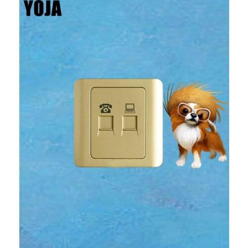 YOJA Hand-painted Cartoon Puppy Decor Switch Wall Sticker Living Room Bedroom Colored Personalized 8SS0288