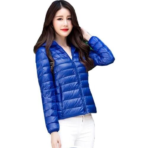 Womens Down Cotton Coats Winter Jacket Short Large Size Loose Coat Autumn Winter Warm Jacket White Duck Down Outerwear Parkas