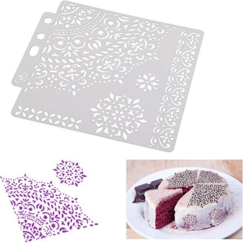 DIY Flower Coffee Stencils Cake Baking Template Scrapbooking Painting Decor Cake Strencil Templates