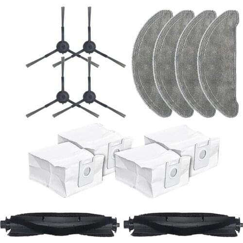For Roidmi EVE Plus Robot Vacuum Cleaner Replacement Parts Dust Bag Mops Cloth Roller Brush Side Brush 14 Pcs