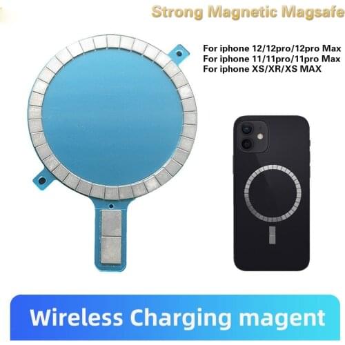 2pcs Sticker For Magsafe For iPhone 12 Pro Max Case Strong Magnetic Mag Cover Wireless Charging Magnet For iphone 11 Xs Xr 8 7