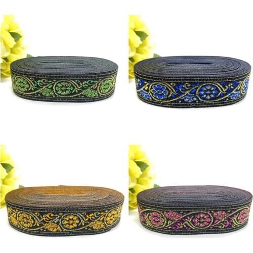 2Yards 25mm Vintage Ethnic Embroidery Lace Ribbon Boho Lace Trim DIY Clothes Bag Accessories Embroidered Fabric Custom