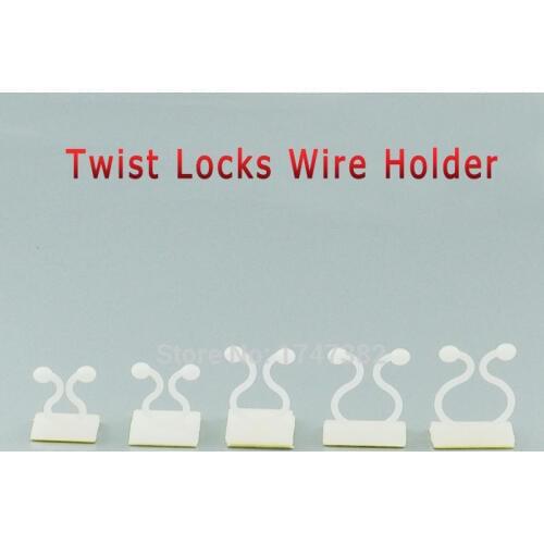 30pcs Nylon Self-Adhesive Twis Locks Wire Holder KL-1 Dia.15 Off White Free Shipping