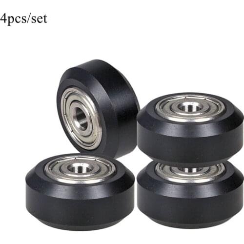 4 pcs CNC Openbuilds Plastic POM Wheel with 625zz Idler Pulley Gear Passive Round/V-Slot Perlin Pulley Wheel for CR10 Ender 3
