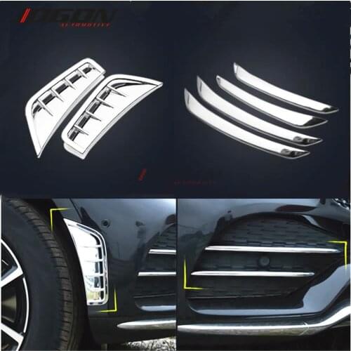 ABS Front Bumper Fog Light Strips Cover Side Fender Air Vent Trim For Mercedes Benz GLC Class GLC260 GLC300 2020 2021