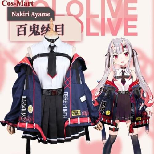 Anime VTuber Hololive Nakiri Ayame Cosplay Costume Fashion Cute Uniforms Female Activity Party Role Play Clothing XS-XL New
