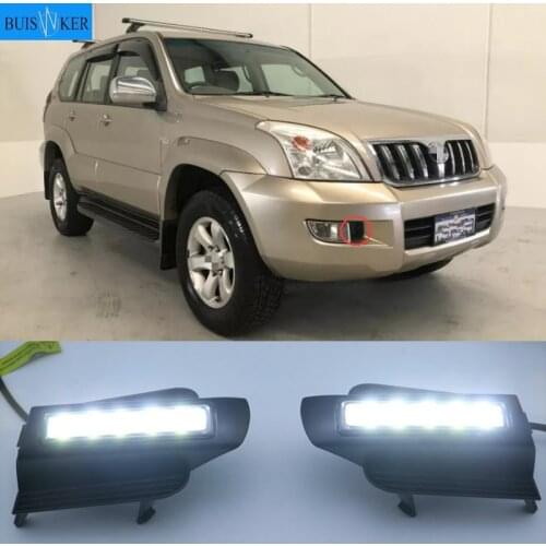 Car Led Drl for Toyota Prado 120 LC120 GRJ120 2002~2010 Daytime Running Light Front Bumper Driving Fog Lamp Daylight Headlight