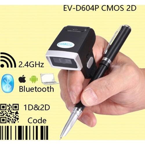 Bluetooth Wireless 2D Ring Barcode Scanner Windows IOS Android Bluetooth Scanner Portable Barcode Scanners 2D PDF417 Scanner USB