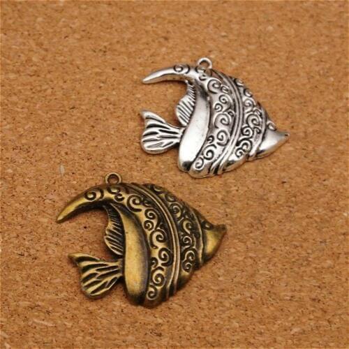 Vintage Ancient Silver Bronze Sea Fish Pendant Charms Jewelry DIY Accessories For Handmade Key Chains,Bracelets Making