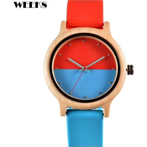 Women Wood Watch Simple Couple Lovers Ladies Silicone Band Watches Bamboo Wooden Wristwatch for Female Clock relogio masculino