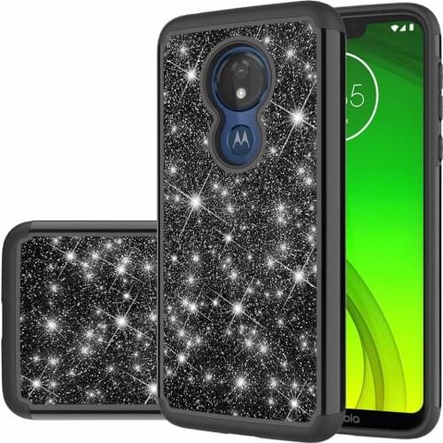 Glitter Sparkle Bling Shiny Shock Absorption Full Body Protective Anti-Scratch Tough case for Moto G7 Power/G7 Play/G7/G7 Plus