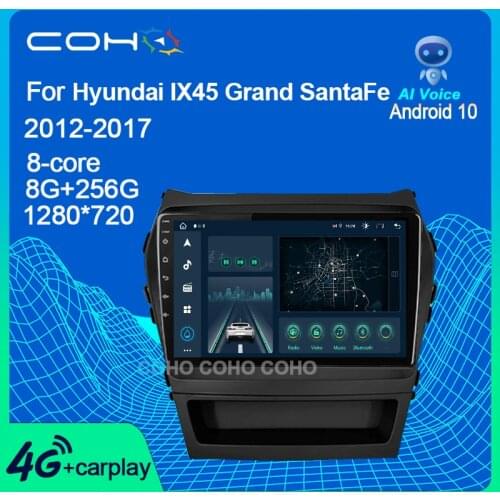 COHO For Hyundai IX45 Grand SantaFe 2012-2017 Car Multimedia Player Radio Coche Gps Navigation Android 10.0 Octa Core 6+128G
