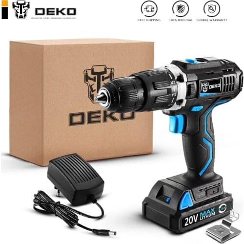 DEKO GCD20DU3 20V Max Impact Cordless Drill DC Electric Screwdriver Home DIY Lithium-Ion Battery Mini Power Driver Standard Set