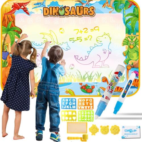Childrens Magic Water Drawing Mat Coloring Doodle Mat with Magic Pens Montessori Toys Painting Board Educational Toys for Kids