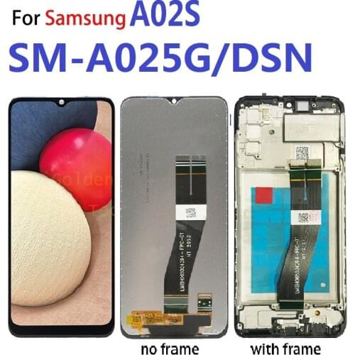 For Samsung Galaxy A02S SM-A025G/DSN Display Screen Touch Lcd Digitizer Assembly Frame Replacement