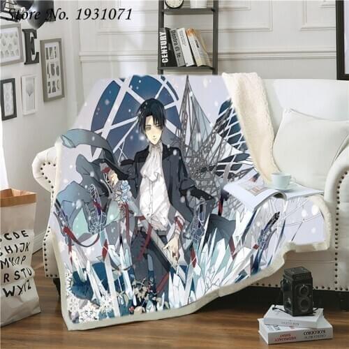 Attack on Titan 3D Printed Fleece Blanket for Beds Thick Quilt Fashion Bedspread Sherpa Throw Blanket Adults Kids 01