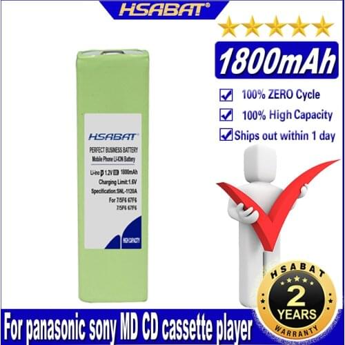 HSABAT 7/5F6 67F6 1800mAh Battery 1.2V ni-mh 7/5 F6 cell for panasonic for sony MD CD cassette player Batteries